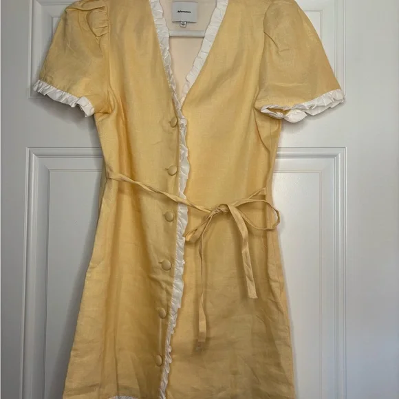 Reformation Yellow Dress with White Trim - Picture 8 of 8